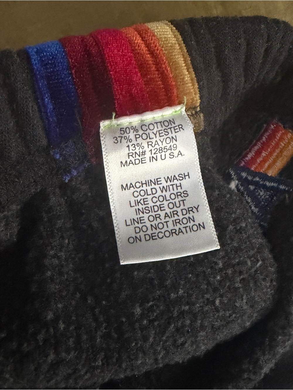Aviator Nation joggers- grey with rainbow velour piping. Size L - Picture 7 of 7